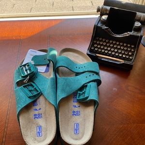Arizona Birkenstock Dark Teal Narrow Fit Size 39